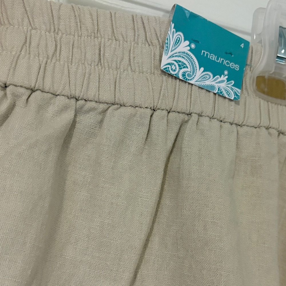 Maurices Tan Wide Leg Linen Pants - Picture 8 of 11